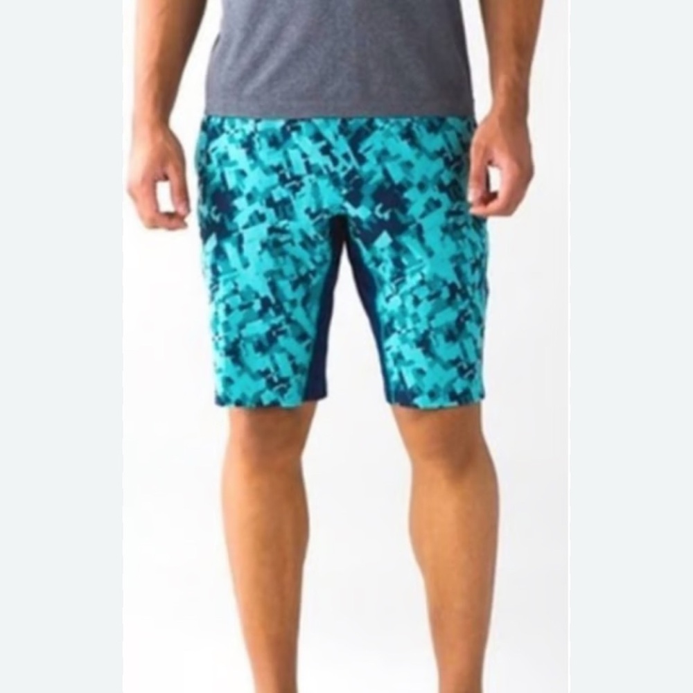 lululemon athletica Teal and Navy Men's Swim Shorts